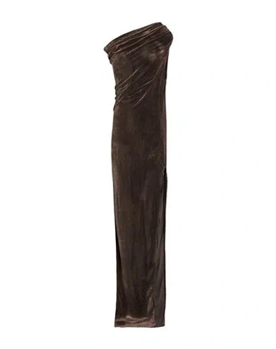 Rick Owens Woman Maxi Dress Taupe Size 2 Viscose, Silk In Grey