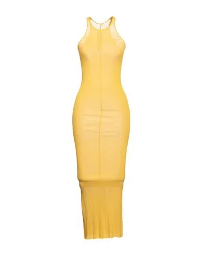 Rick Owens Woman Maxi Dress Yellow Size 4 Viscose, Silk