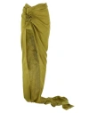 Rick Owens Woman Maxi Skirt Acid Green Size 6 Wool In Green