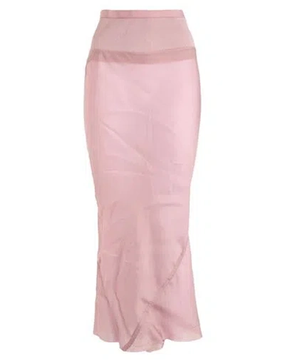 Rick Owens Woman Maxi Skirt Antique Rose Size 4 Cupro, Cotton, Polyamide In Pink