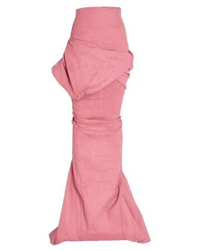Rick Owens Woman Maxi Skirt Antique Rose Size 4 Rubber In Pink