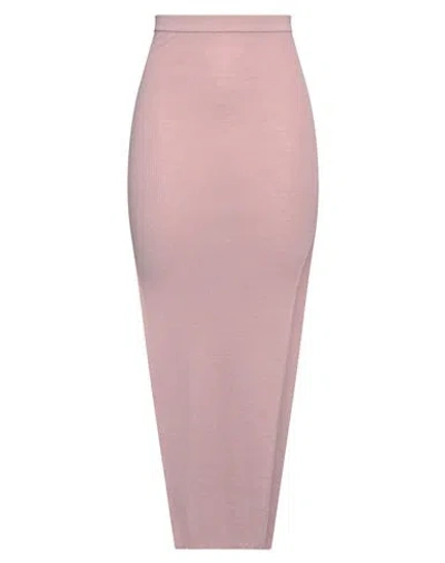Rick Owens Woman Maxi Skirt Antique Rose Size S Virgin Wool, Polyamide, Elastane In Pink
