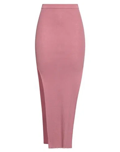 Rick Owens Woman Maxi Skirt Antique Rose Size S Virgin Wool, Polyamide, Elastane In Pink