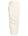 Rick Owens White Solid Maxi Skirt