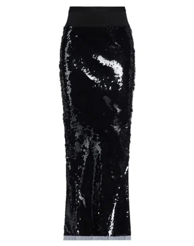 Rick Owens Woman Maxi Skirt Black Size 10 Silk, Cotton, Polyamide