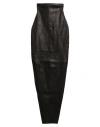 Rick Owens Woman Maxi Skirt Black Size 2 Lambskin, Cotton, Lycra