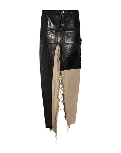 Rick Owens Woman Maxi Skirt Black Size 26 Cotton In Multi