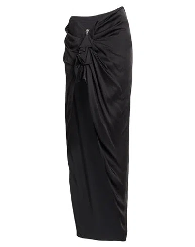 Rick Owens Woman Maxi Skirt Black Size 4 Acetate, Viscose