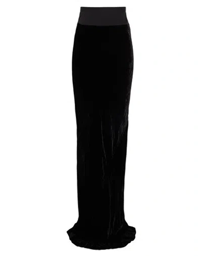 Rick Owens Woman Maxi Skirt Black Size 4 Viscose, Silk, Cotton