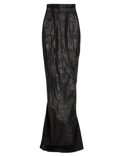 Rick Owens Woman Maxi Skirt Black Size 2 Calfskin
