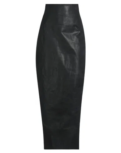 Rick Owens Woman Maxi Skirt Black Size 6 Calfskin