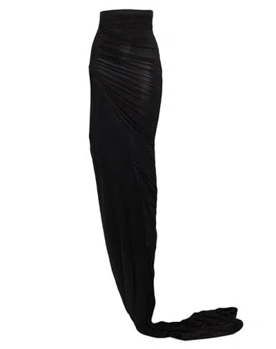 Rick Owens Woman Maxi Skirt Black Size 6 Cupro, Elastane