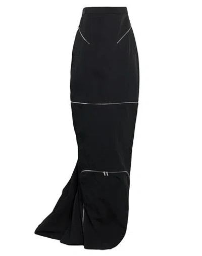 Rick Owens Woman Maxi Skirt Black Size 8 Cotton, Elastomultiester, Rubber