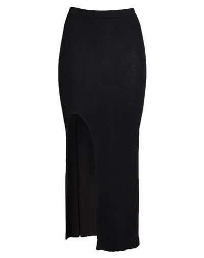 Rick Owens Woman Maxi Skirt Black Size L Cashmere, Polyamide, Elastane