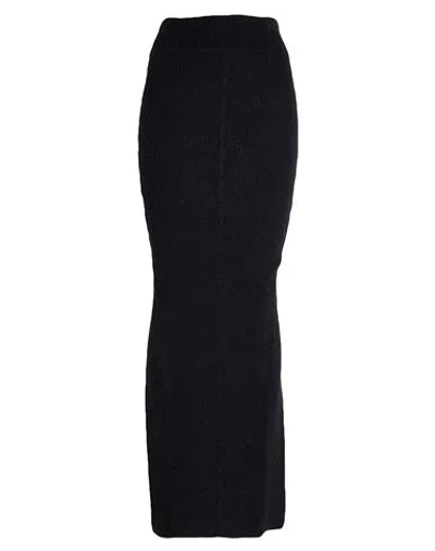 Rick Owens Woman Maxi Skirt Black Size M Alpaca Wool, Polyamide, Wool, Elastane