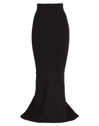 Rick Owens Dirt Pillar Fluted Denim Maxi Skirt In Black