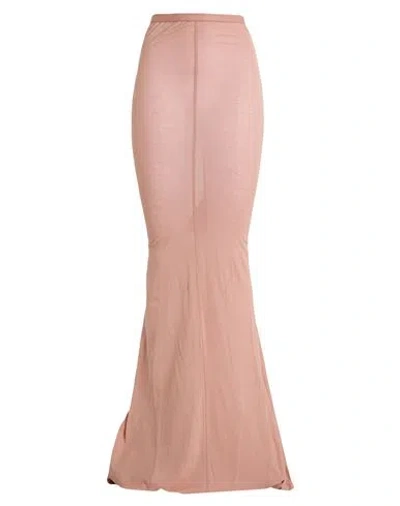 Rick Owens Woman Maxi Skirt Blush Size 2 Cupro, Elastane In Pink