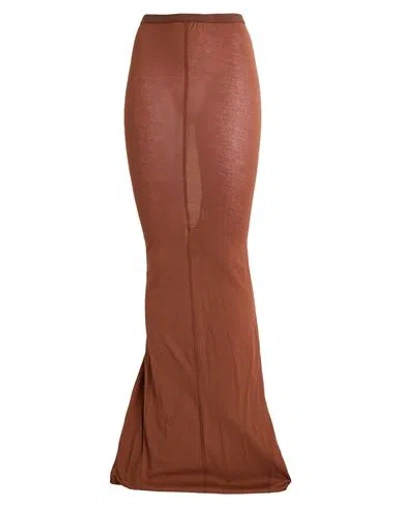Rick Owens Woman Maxi Skirt Brown Size 2 Cupro, Elastane In Brown