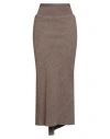 Rick Owens Woman Maxi Skirt Brown Size 4 Virgin Wool, Cotton, Polyamide In Brown