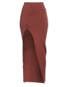 Rick Owens Woman Maxi Skirt Brown Size S Viscose, Polyester, Polyamide, Elastane