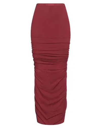 Rick Owens Woman Maxi Skirt Burgundy Size 4 Cupro, Elastane In Red