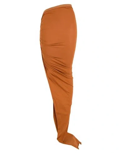Rick Owens Woman Maxi Skirt Camel Size 4 Cotton In Beige