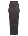 Rick Owens Woman Maxi Skirt Dark Brown Size 4 Lambskin, Cotton, Lycra In Black