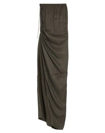 Rick Owens Woman Maxi Skirt Dark Green Size 4 Cupro