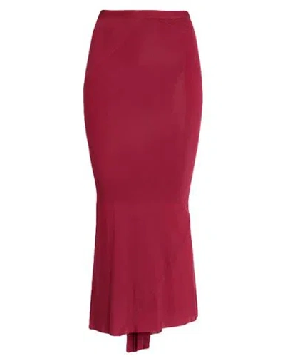 Rick Owens Woman Maxi Skirt Garnet Size 6 Cupro, Elastane In Red