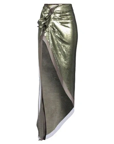 Rick Owens Woman Maxi Skirt Gold Size 6 Silk, Polyester