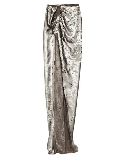 Rick Owens Woman Maxi Skirt Grey Size 2 Silk, Polyester