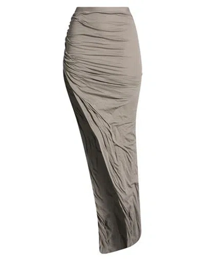 Rick Owens Woman Maxi Skirt Grey Size 8 Cotton In Gray