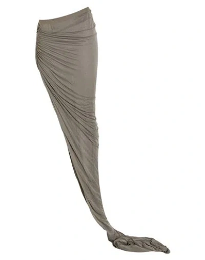 Rick Owens Woman Maxi Skirt Grey Size 8 Viscose In Gray