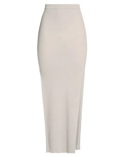 Rick Owens Woman Maxi Skirt Grey Size L Virgin Wool, Polyamide, Elastane In Neutral