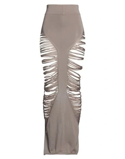 Rick Owens Woman Maxi Skirt Grey Size M Virgin Wool In Brown