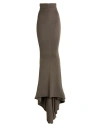 Rick Owens Woman Maxi Skirt Grey Size S Virgin Wool In Brown