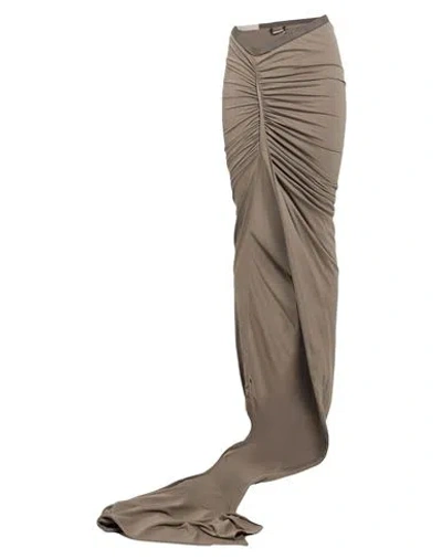 Rick Owens Woman Maxi Skirt Khaki Size 4 Cotton In Brown