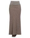 Rick Owens Woman Maxi Skirt Khaki Size 4 Virgin Wool, Cotton, Polyamide In Brown