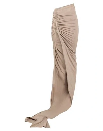 Rick Owens Woman Maxi Skirt Light Brown Size 10 Cotton In Neutral