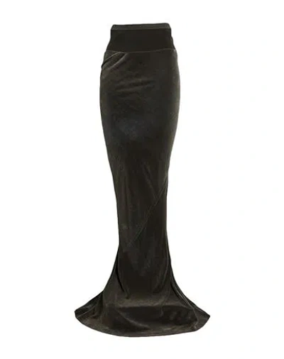 Rick Owens Woman Maxi Skirt Military Green Size 2 Viscose, Silk, Cotton In Black