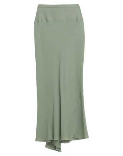 Rick Owens Woman Maxi Skirt Military Green Size 6 Viscose, Silk