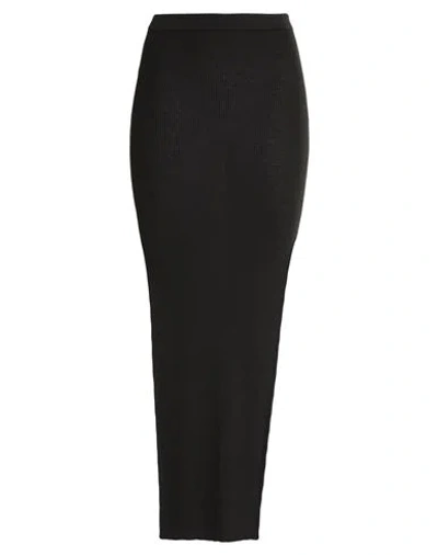 Rick Owens Woman Maxi Skirt Military Green Size L Virgin Wool, Polyamide, Elastane In Black