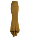 Rick Owens Woman Maxi Skirt Military Green Size S Virgin Wool In Brown