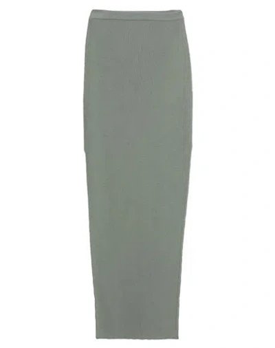 Rick Owens Woman Maxi Skirt Military Green Size S Virgin Wool, Polyamide, Elastane