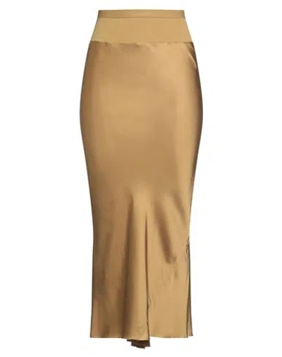 Rick Owens Woman Maxi Skirt Mustard Size 4 Acetate, Viscose, Cotton, Polyamide In Brown