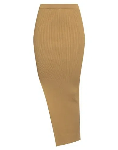 Rick Owens Woman Maxi Skirt Mustard Size L Viscose, Polyester, Polyamide, Elastane In Yellow