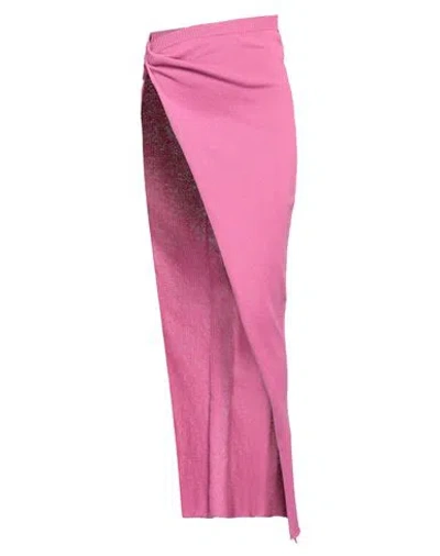 Rick Owens Woman Maxi Skirt Pink Size S Cotton