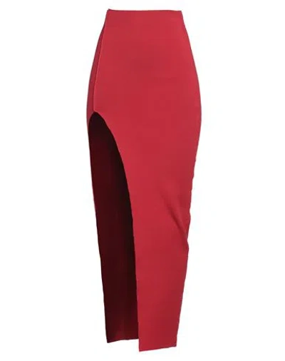 Rick Owens Woman Maxi Skirt Red Size M Viscose, Polyester, Polyamide, Elastane