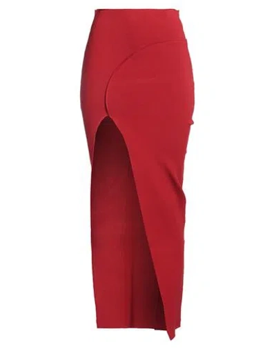Rick Owens Woman Maxi Skirt Red Size S Viscose, Polyester, Polyamide, Elastane