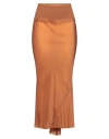 Rick Owens Woman Maxi Skirt Rust Size 4 Cupro, Cotton, Polyamide In Brown
